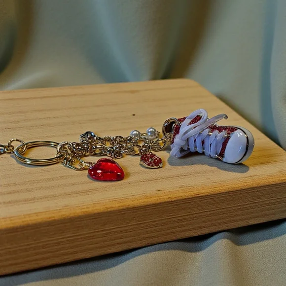 New Price--Red Rhinestone Sneaker Handbag Charms/Keychain - Picture 2 of 10